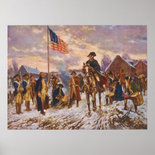 Poster Washington à Valley Forge par Edward P. Moran