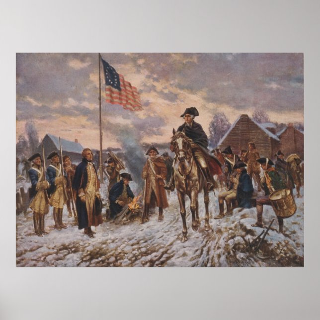 Poster Washington à Valley Forge par Edward Percy Moran (Devant)
