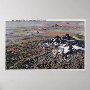 Poster Washington - Aérien de la chaîne Cascade