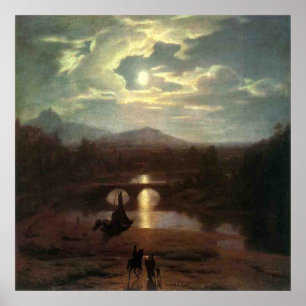 Poster Washington Allston / Paysage Lune, 1809