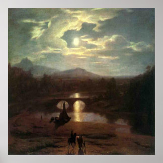 Poster Washington Allston / Paysage Lune, 1809
