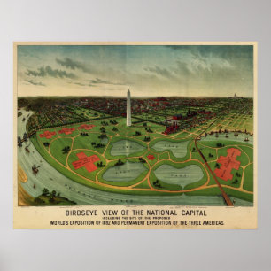 Poster Washington D.C., 1892 (E. Johnson) BigMapBlog.com