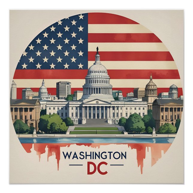 Poster Washington DC Skyline (Devant)