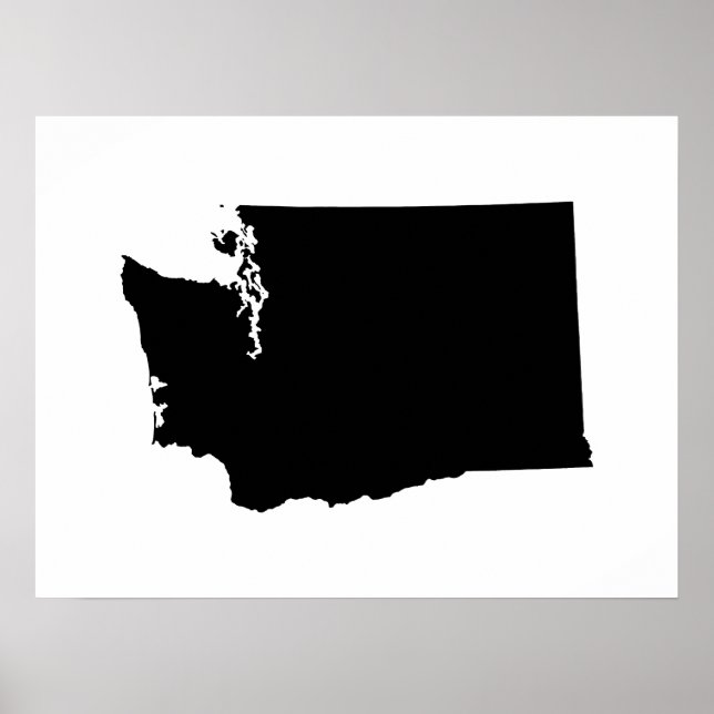 Poster Washington en noir et blanc (Devant)