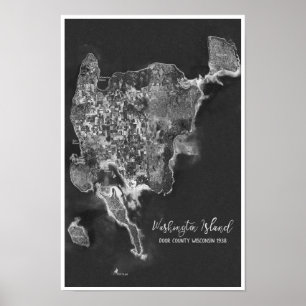 Poster Washington Island Door County WI 1938 Photo aérien