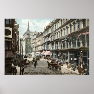 Poster Washington St Boston 1905 Vintage
