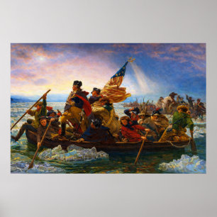 Poster Washington traversant le Delaware par Emanuel Leut