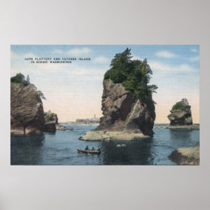 Poster Washington - vue de flatterie et de Tatoosh de cap