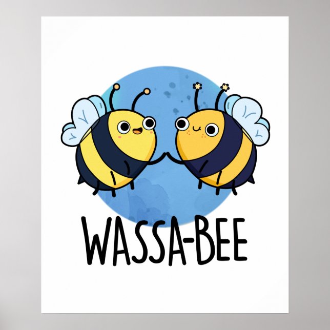 Poster Wassabee Funny Wasabi Bee Pun (Devant)