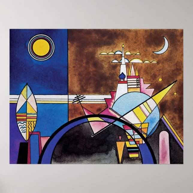 Poster Wassily Kandinsky - Grande Porte De Kiev Abstrait (Devant)