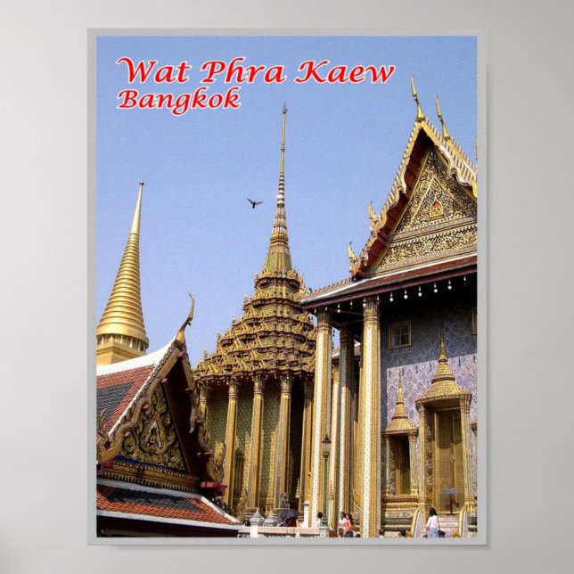 Poster Wat Phra Kaew - Temple bouddhiste sacré - Thaïland (Devant)