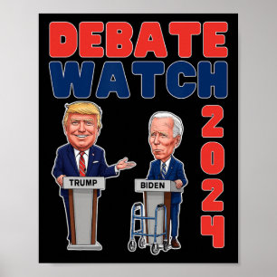Poster Watch Party 2024 - Trump Biden - Président - Elect