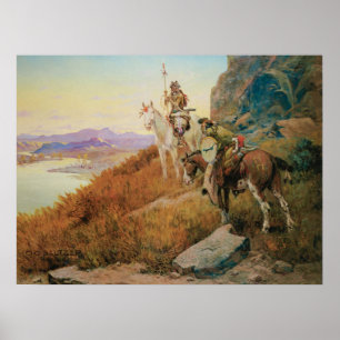 Poster Watching for the White Man's Boats by OC Seltzer