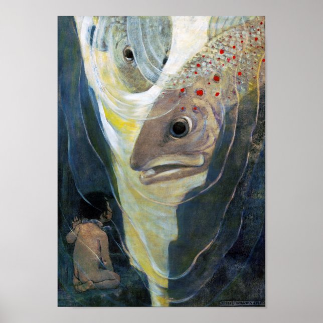 Poster Water Baby and Fish, Jessie Willcox Smith (Devant)