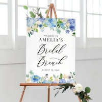 Watercolor Blue Hydrangeas Bridal Brunch Bienvenue