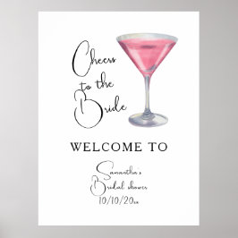Poster Watercolor Bridal shower Welcome 