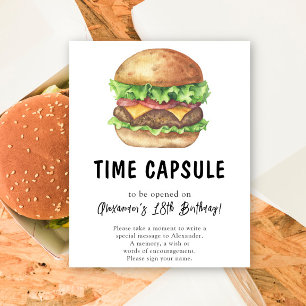 Poster Watercolor Burger Time Capsule 1er anniversaire