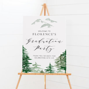 Poster Watercolor Forest Woodland Graduation Party