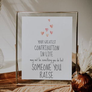 Poster Watercolor Hearts Girl Baby Plus grande contributi