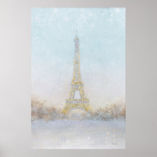 Poster Watercolor Image of Eiffel Towe