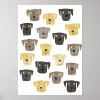 Watercolor Labrador Retriever Dogs