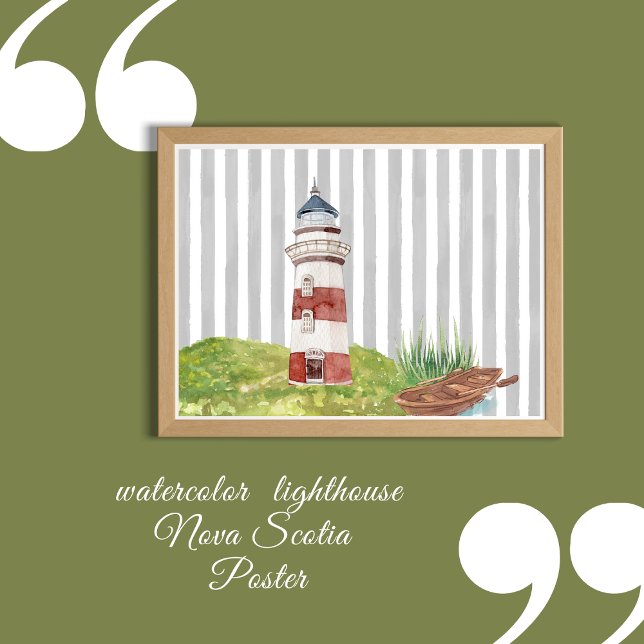 Poster watercolor Lighthouse (watercolor Lighthouse Poster by wedding Hobinishop)