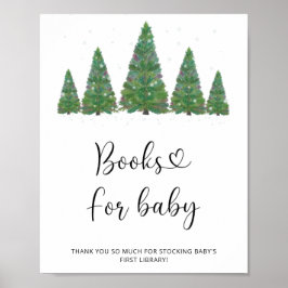 Poster Watercolor livres d'hiver pour bébé