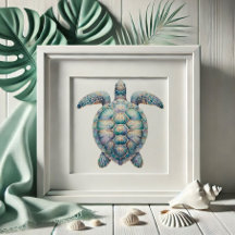 Watercolor Sea Turtle Art