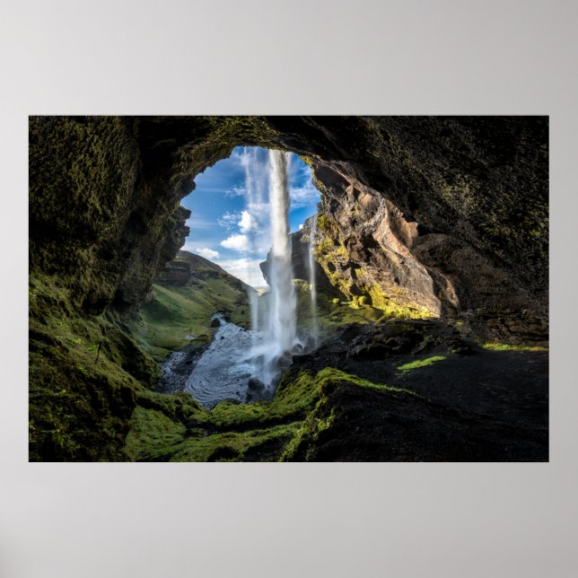 Poster Waterfalls | Icelandic Waterfall (Devant)