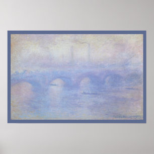 Poster Waterloo Bridge, Effet de Brouillard par Claude Mo