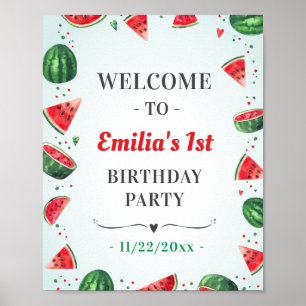Poster Watermelon One à Melon Anniversaire Bienvenue