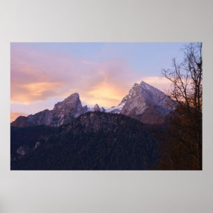 Poster Watzmann Mountain Au lever Du Soleil