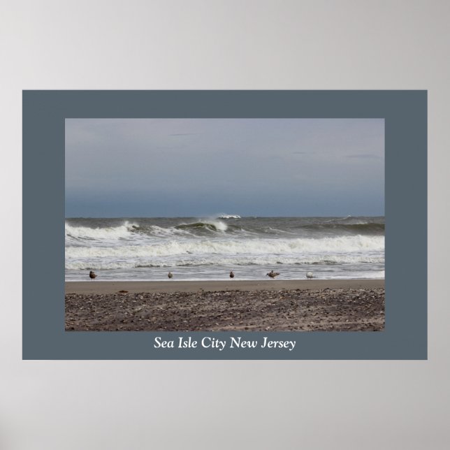 Poster Waves Sea Isle City (Devant)