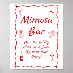 Poster Wavy That's Amore Fête des mariées Mimosa Bar