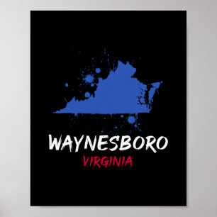 Poster Waynesboro Virginie Va Tache de peinture Souvenir