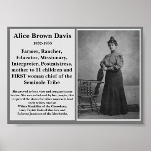 Poster #WCW Alice Brown Davis Seminole Chef Amérindien.