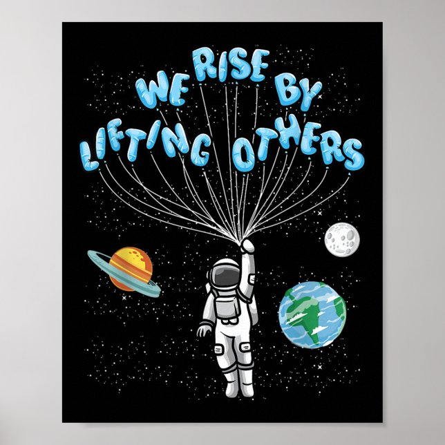 Poster We Rise Motivational Quote - Clic Fit, Short Sleev (Devant)