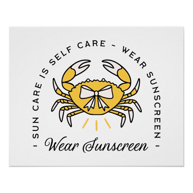 Poster Wear sunscreen apply spf sun protection reminder (Devant)