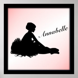 Poster Weary Ballerina Personalized w Name Pink