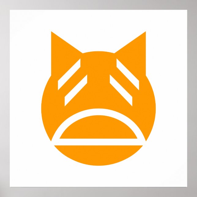 Poster Weary Emoji Cat (Devant)