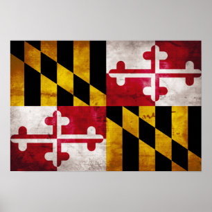 Poster Weathered Maryland Flag