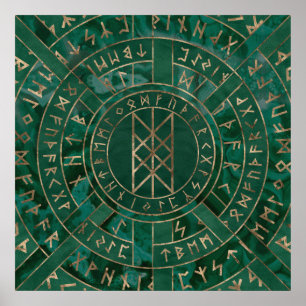 Poster Web de Wyrd - Malachite, cuir et or