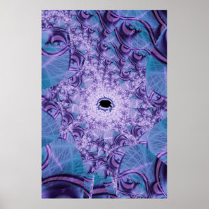 Poster Web   Violet et bleu Fractal Art