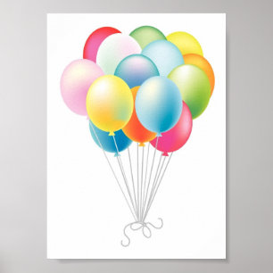 Poster Wedding Balloons Bunch