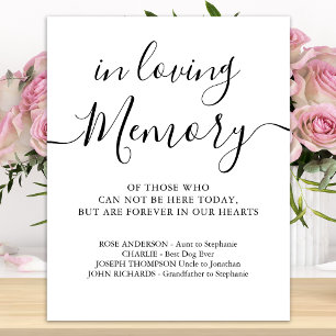 Poster Wedding Memorial Personalized In Loving Memory  