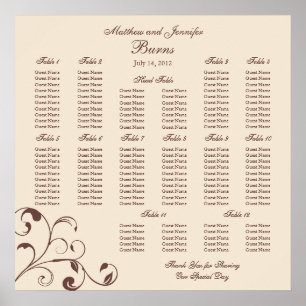 Poster Wedding Reception Seating Chart - Square