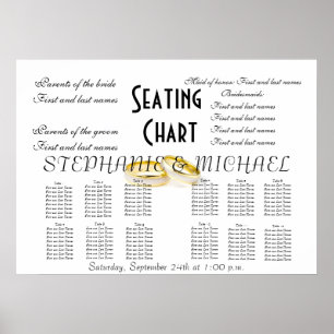 Poster Wedding Seating Chart Peace Hope Love Destiny