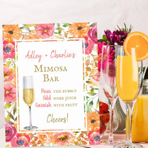 Poster Wedding shower moderne automne floral brunch Mimos