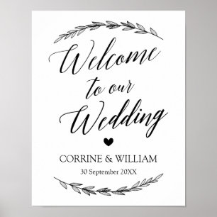 Poster Wedding Sign – Wedding Welcome Laurel Wedding Sig