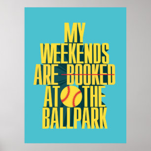 Poster Week-end de softball amusant au terrain de balle